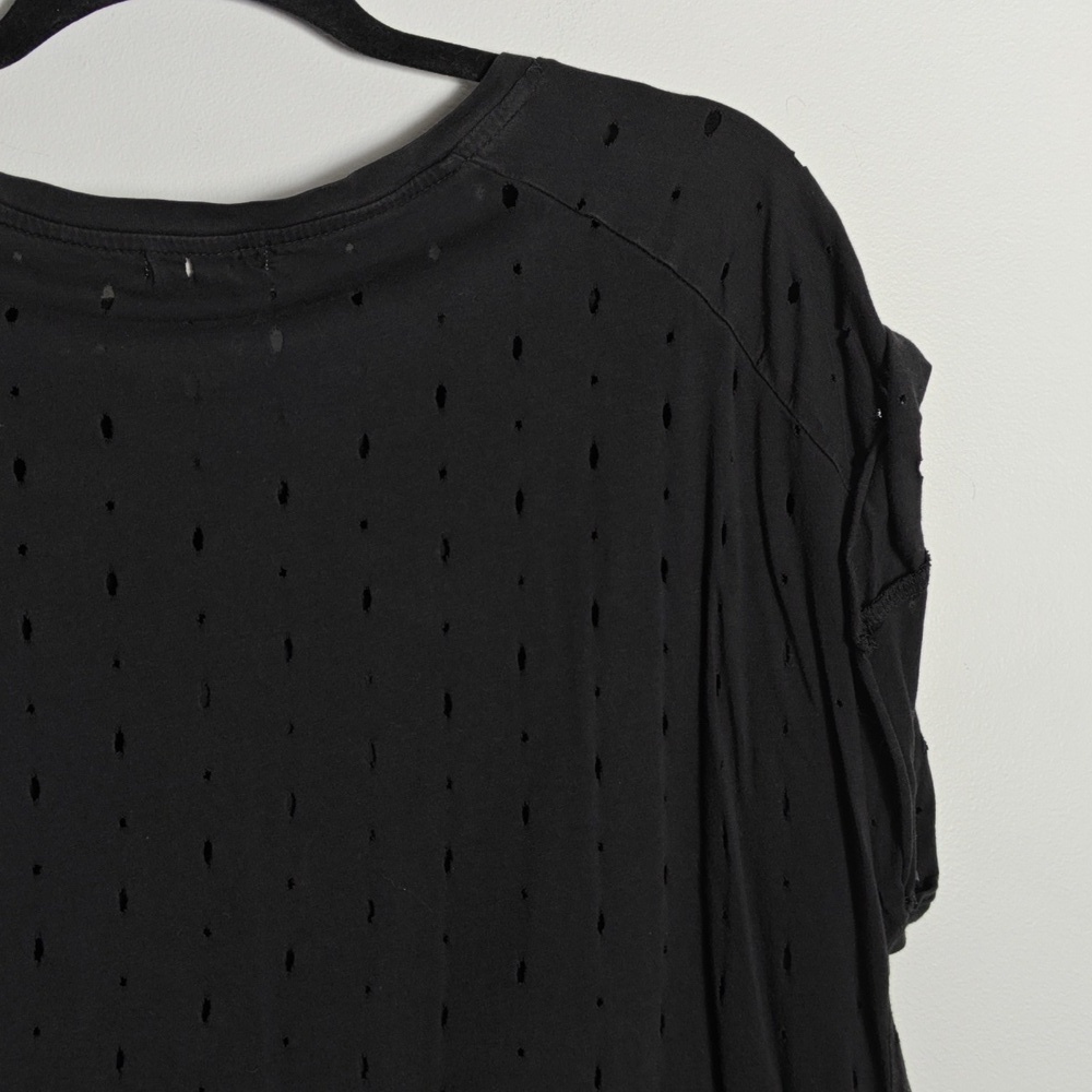SIS SIS Anthropologie Black Cut Out Rolled Sleeve Top Size Large - Picture 12 of 14